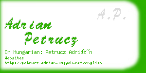 adrian petrucz business card